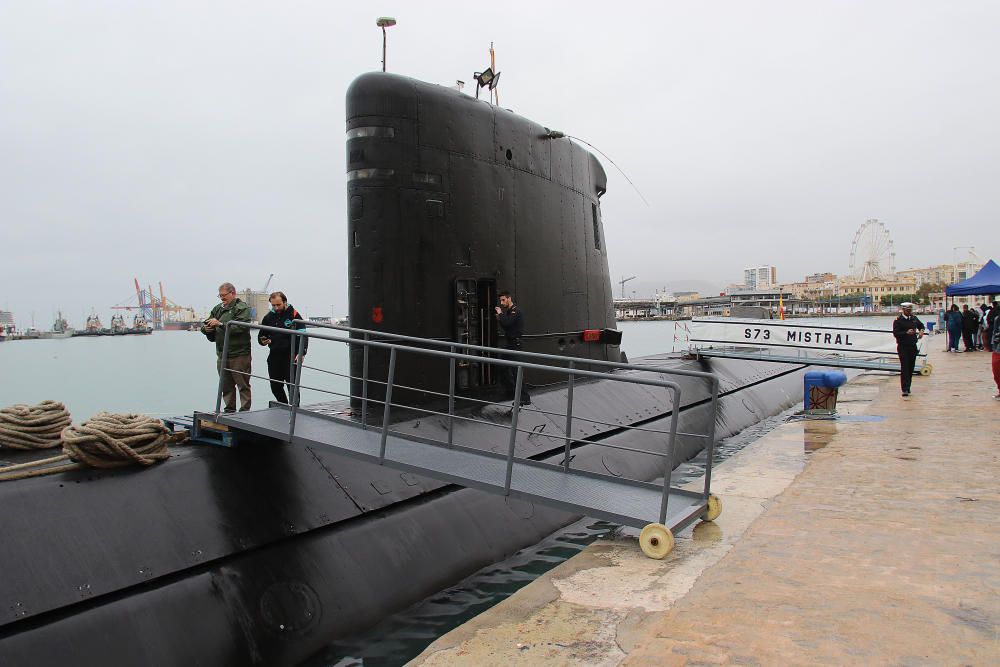 El submarino Mistral, en el Puerto de Málaga