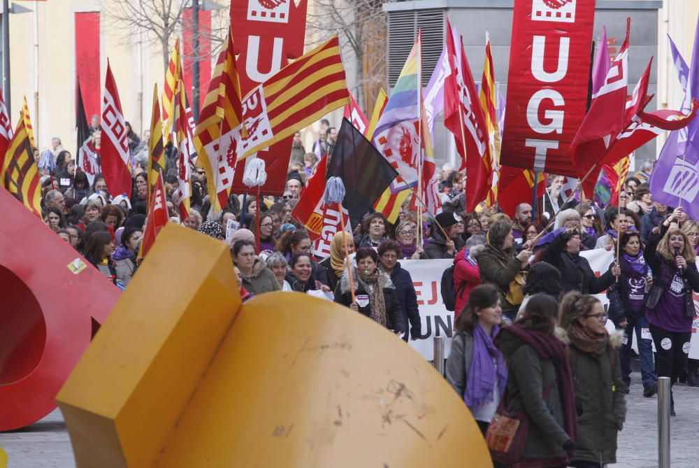 Mobilització a Girona amb motiu de la vaga feminista