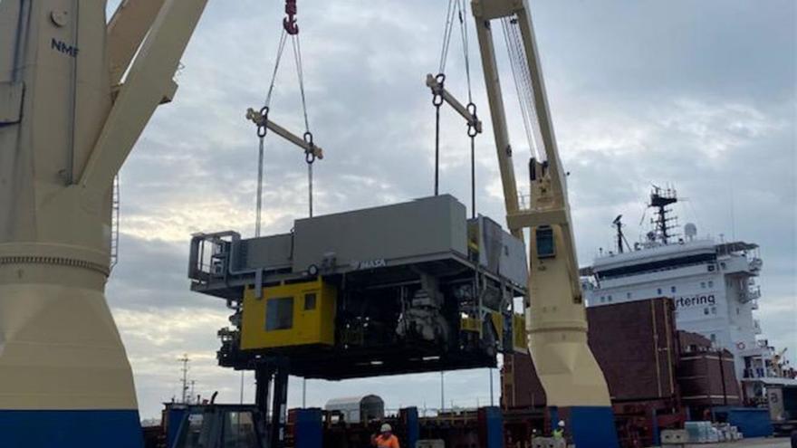 Embarque de una máquina fabricada por Imasa para una planta siderúrgica de ArcelorMittal en Brasil. |