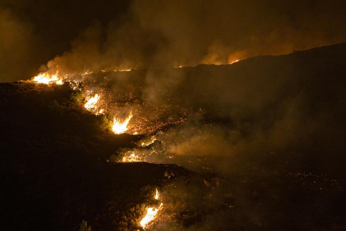 Incendio en la zona de Kiotari de Rodas, Grecia.