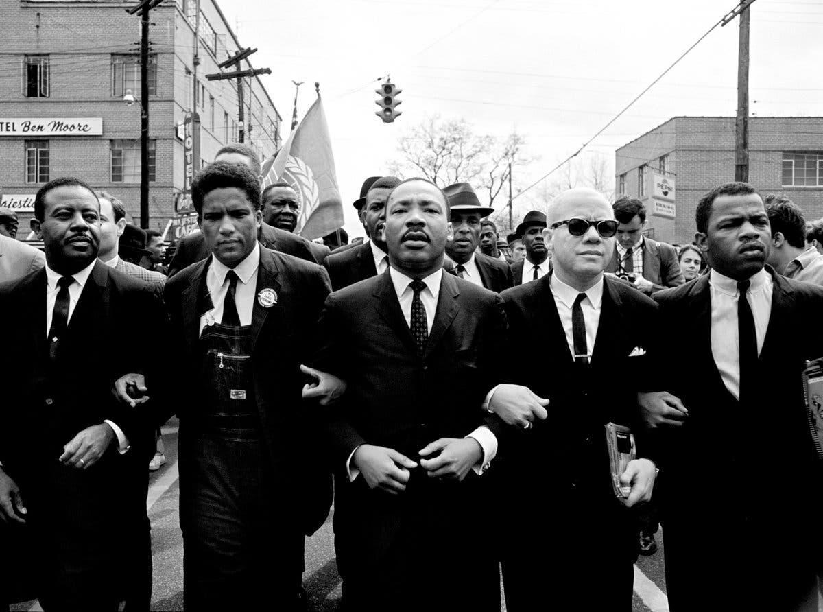 Martin Luther King, en la marcha de Selma a Montgomery, en 1965.