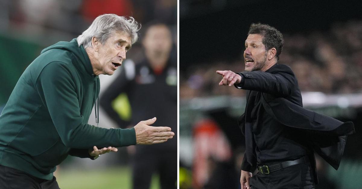 Manuel Pellegrini y Diego Pablo Simeone, durante el Betis-Atlético de Copa del Rey