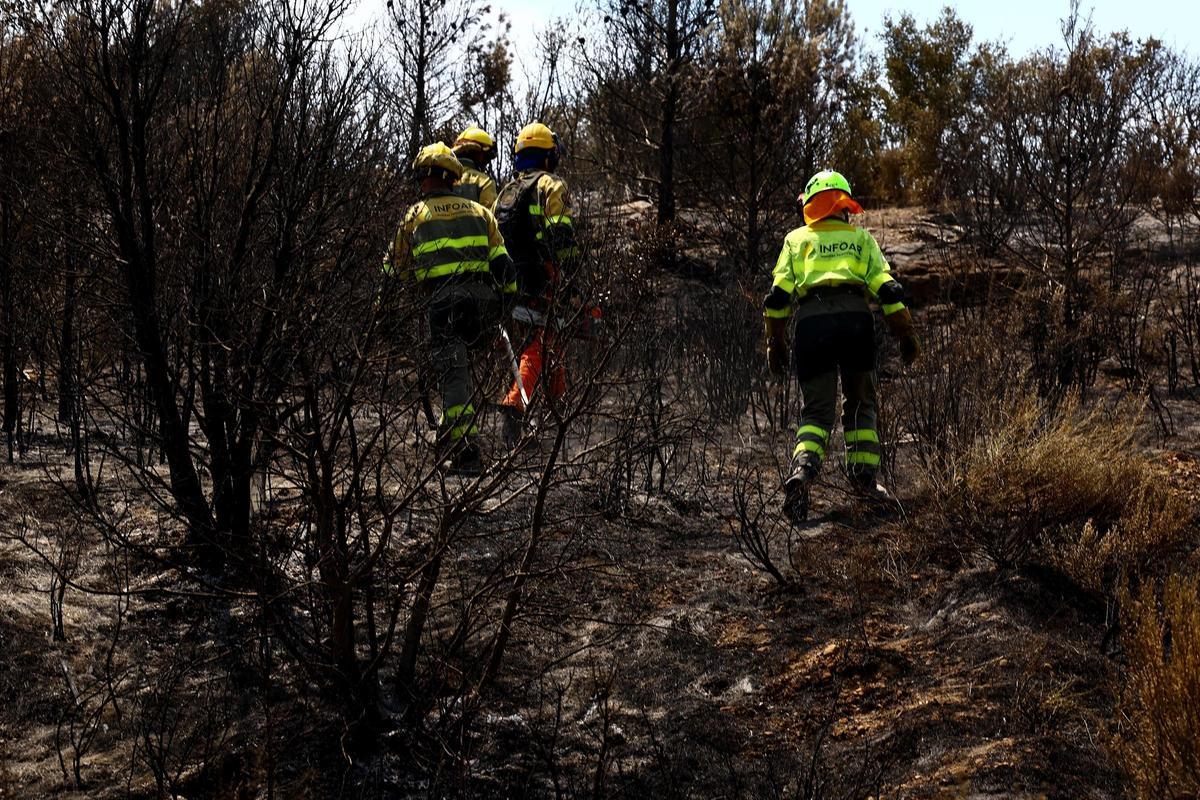 En imágenes | Así trabaja el operativo de extinción en el quinto día de incendio en las Cinco Villas