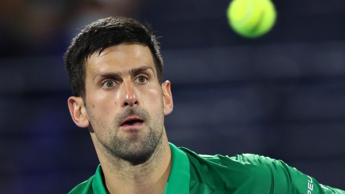 Djokovic, en su estreno en el torneo de Dubai ante el italiano Musetti.