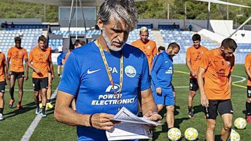 Pablo Alfaro, durante un entrenamiento de esta semana en Can Misses.