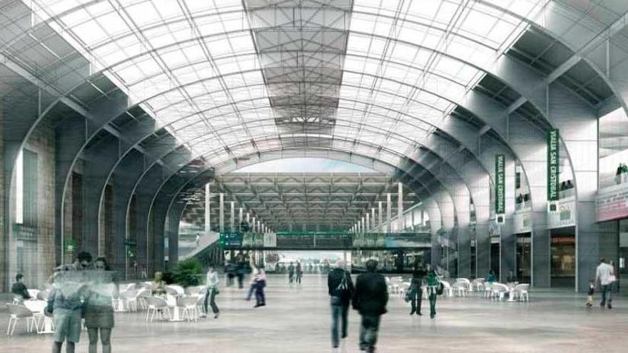 Recreación virtual de la futura estación de A Coruña.