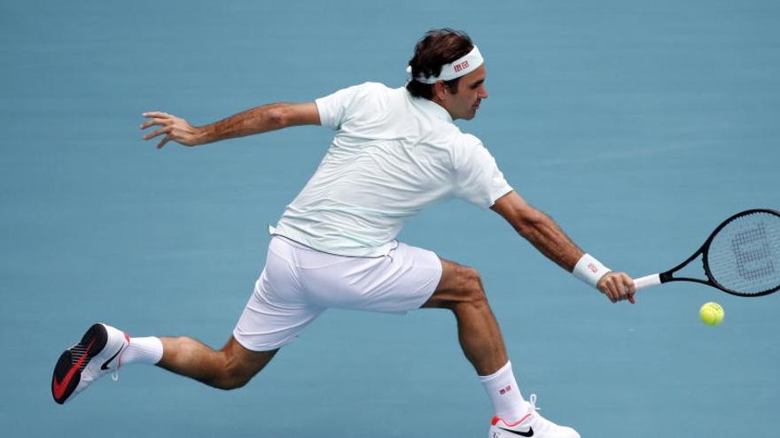 Roger Federer, durante la final en Miami