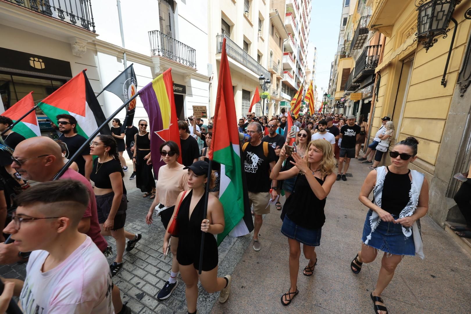 Manifestación a favor del pueblo palestino y la paz en Castellón