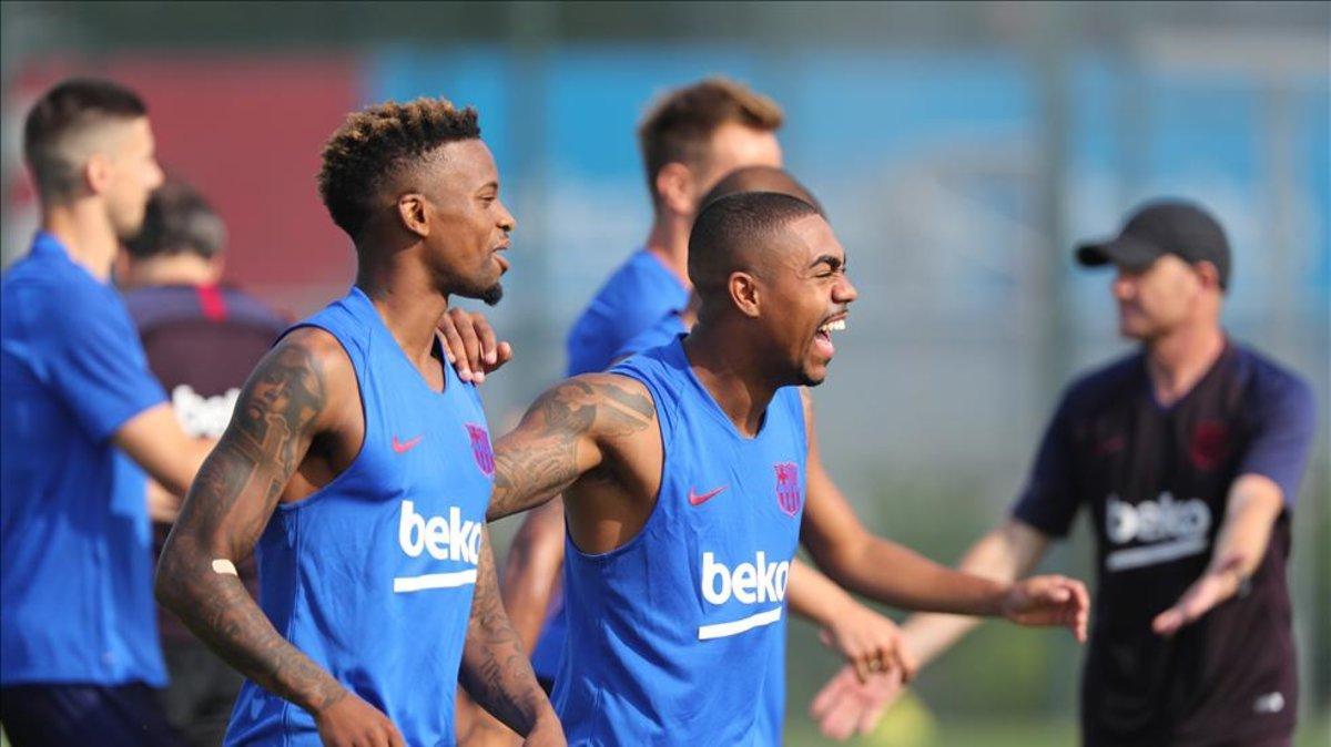 Malcom, durante un entrenamiento