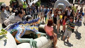 Turistas en el Park Güell de Barcelona