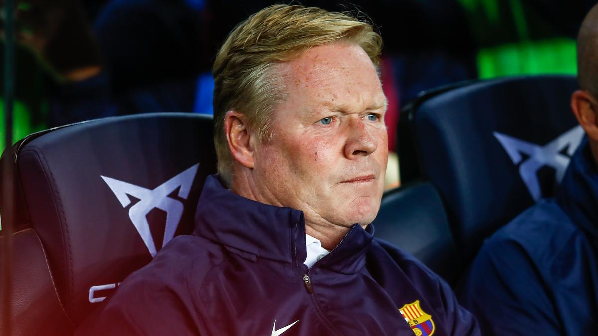 Ronald Koeman, coach of FC Barcelona, looks on during the spanish league, La Liga Santander, football match played between FC Barcelona and Granada CF at Camp Nou stadium on September 20, 2021, in Barcelona, Spain.