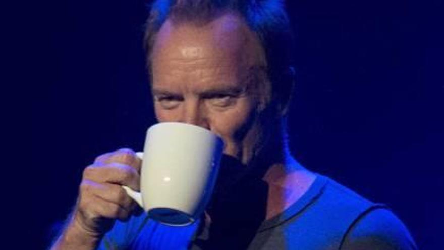 Sting en un receso del concierto.