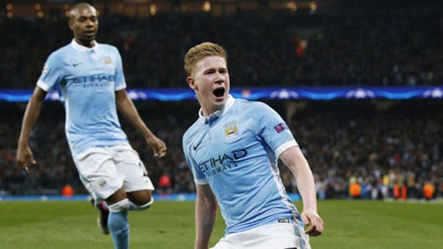 Kevin De Bruyne celebra su gol