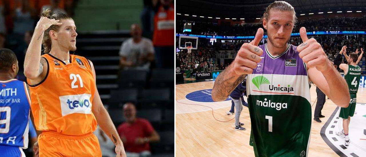 Dylan Osetkowski, en la temporada 20/21 y en la temporada actual, ya con el Unicaja.