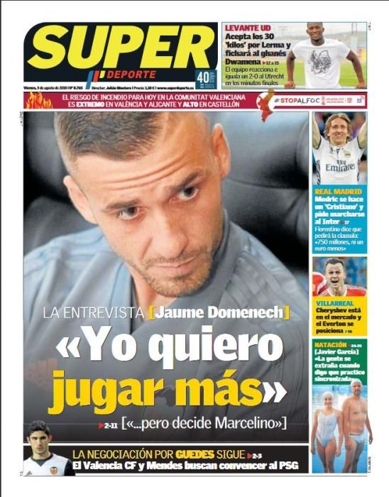 Portada SUPERDEPORTE viernes 3 de agosto de 2018