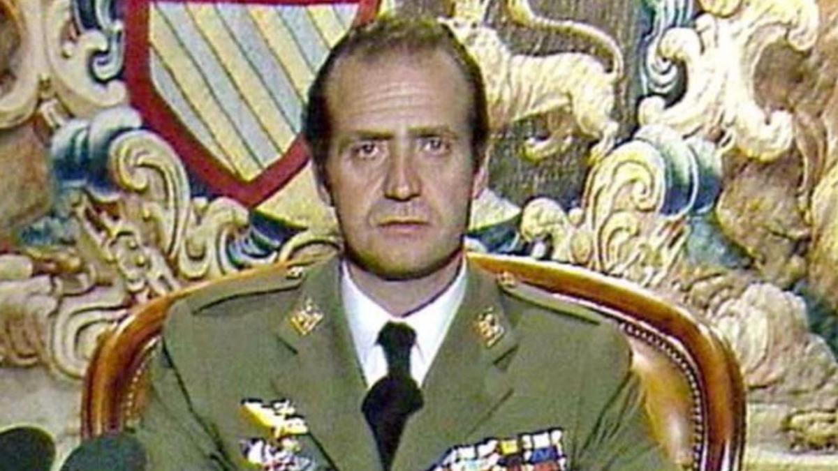 Was wusste er? Der damalige König Juan Carlos I. bei seiner TV-Ansprache nach dem Putschversuch 1981.