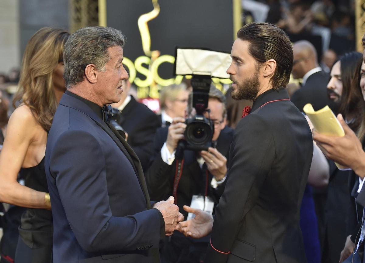 Sylvester Stallone y Jared Leto en los Oscar 2016