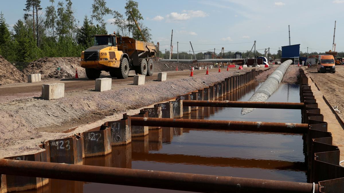 Una imagen de las obras para la construcción del gasoducto Nord Stream 2.