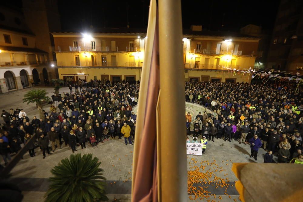 Protesta de citricultores en Castelló