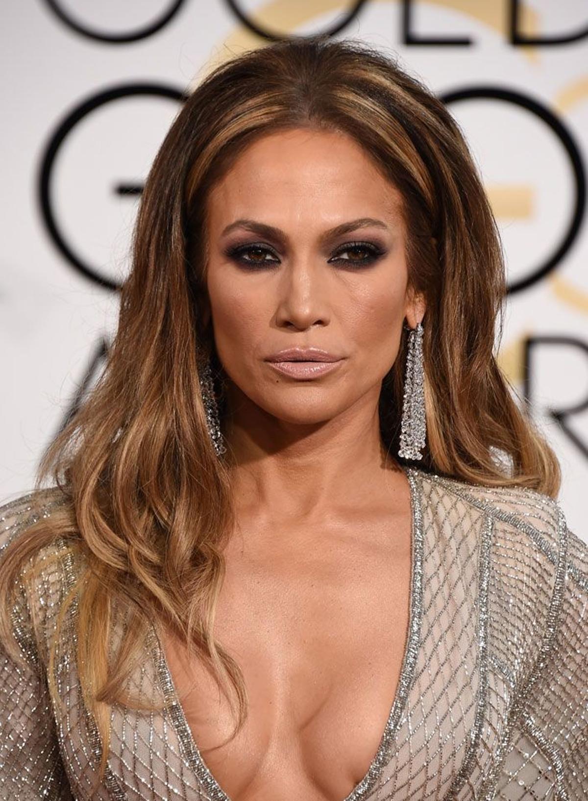 Jennifer Lopez maquillaje Globos de Oro 2015