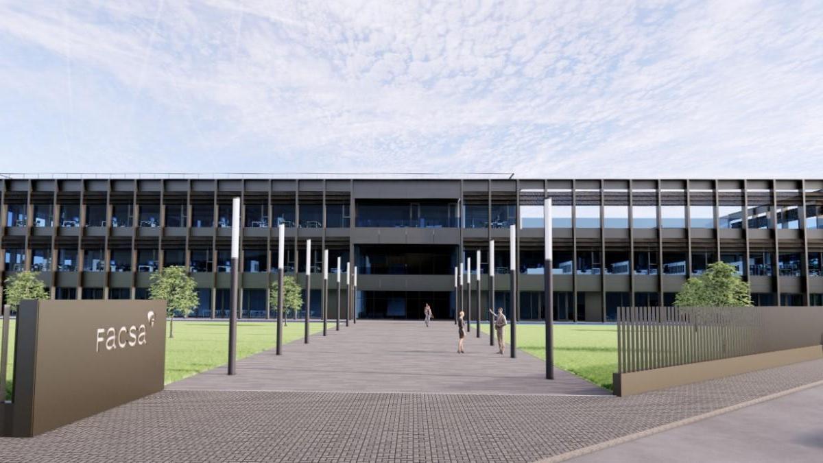 Recreación del edificio que albergará la nueva sede de Facsa en Castelló de la Plana.