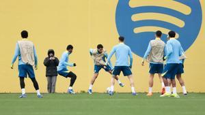Entrenamiento del Barça antes de medirse este miércoles al Copenhague en el Camp Nou