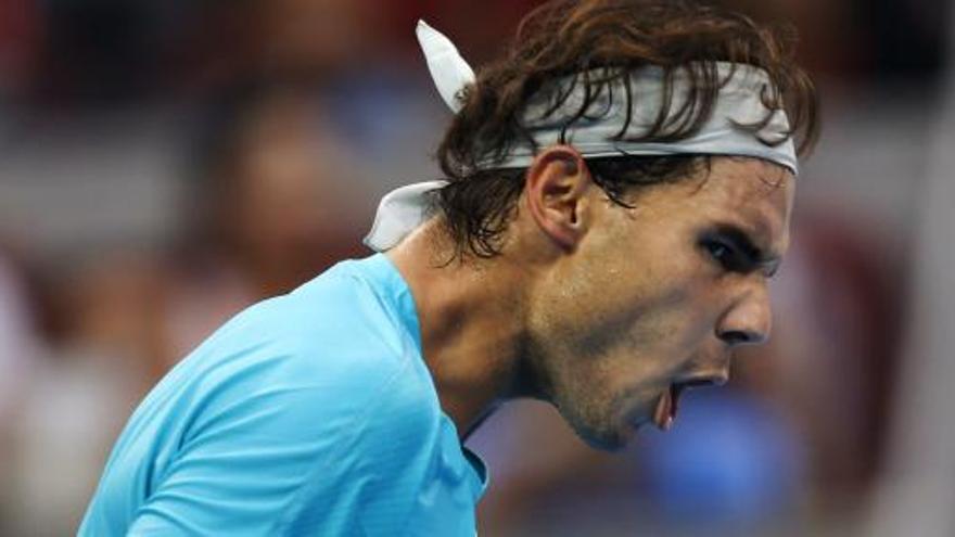 Nadal celebra su victoria ante Dolgopolov.