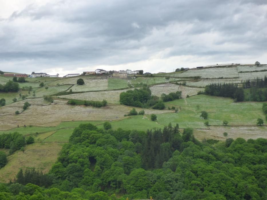 Granizada en el suroccidente de Asturias