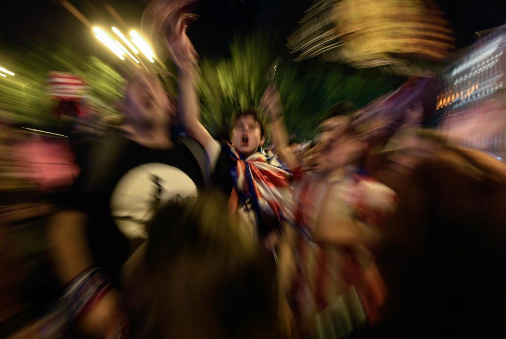 La celebración de la afición del Atlético