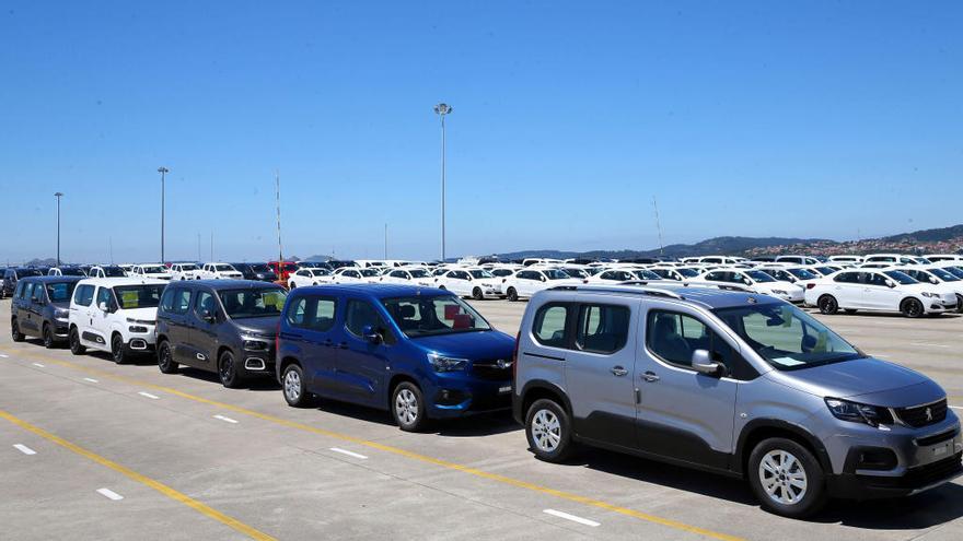 Furgonetas listas para exportar en la terminal de Bouzas, en mayo de este año // Marta G. Brea