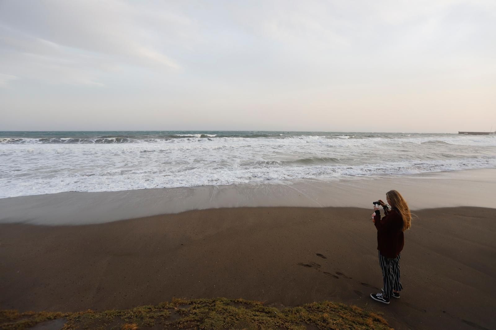 Temporal de viento y olas en la provincia de Málaga