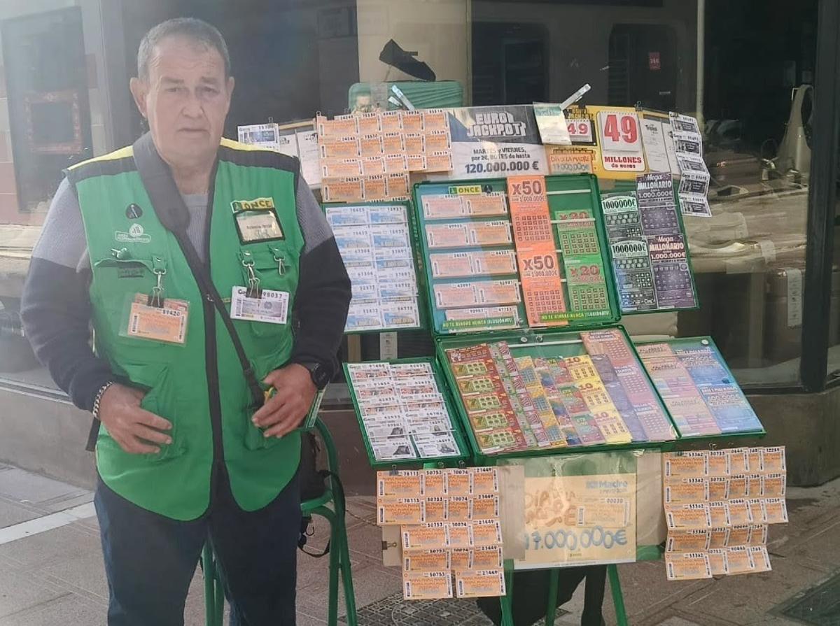 El vendedor de la ONCE Antonio Jesús Moreno.