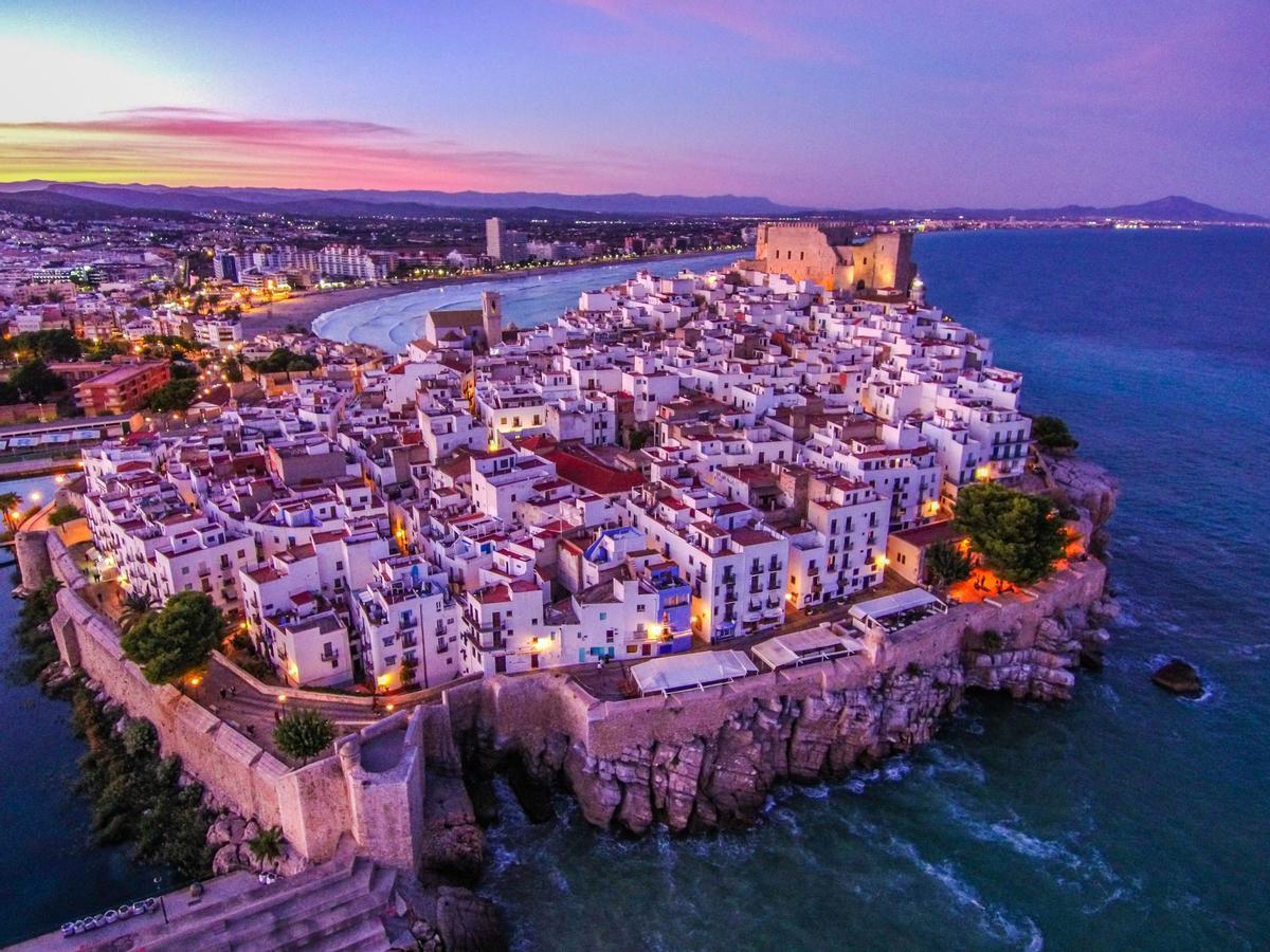 Vista aérea del paisaje de la ciudad de Peñíscola