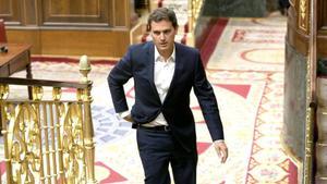 El presidente de Ciudadanos, Albert Rivera, en el hemiciclo del Congreso.