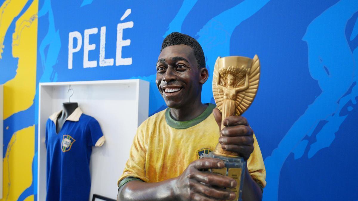 Espacio dedicado a Pelé en la subasta.