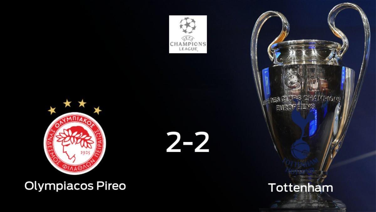 El Olympiakos Piraeus y el Tottenham Hotspur empatan y suman un punto a su casillero (2-2)