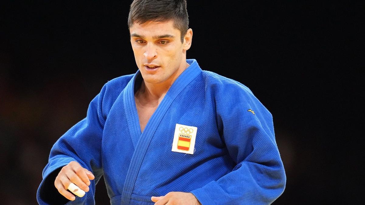 El judoca español Tristani Mosakhlishvili durante los Juegos Olímpicos de París 2024.