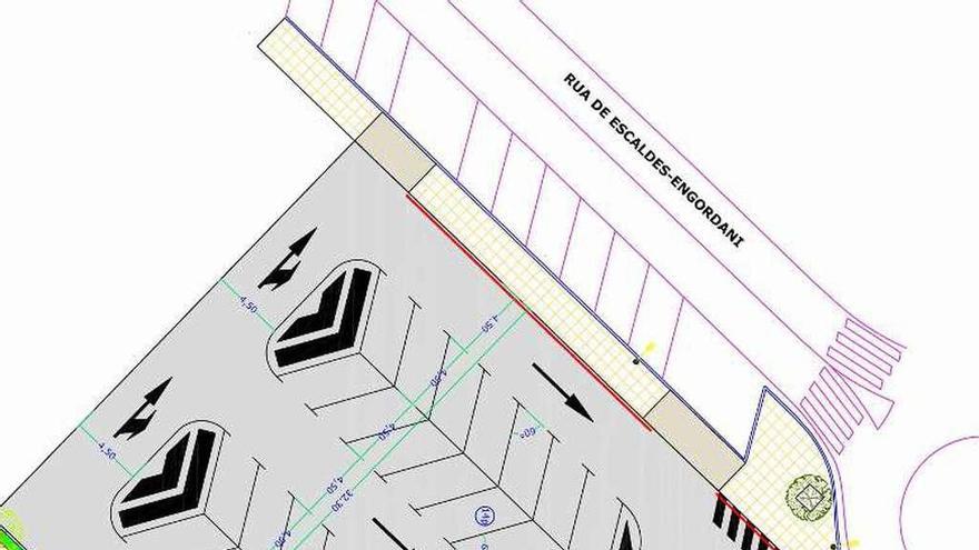 Infografía de la futura área de aparcamiento, al lado de los juzgados.