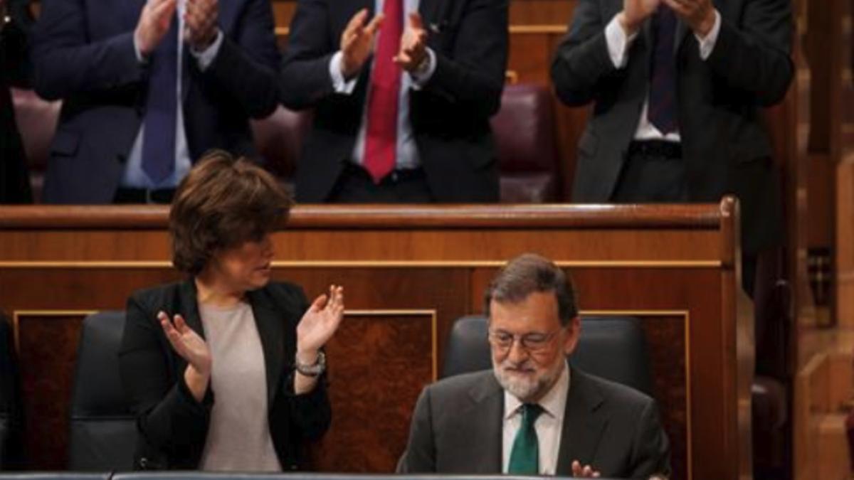 Rajoy y Santamaría