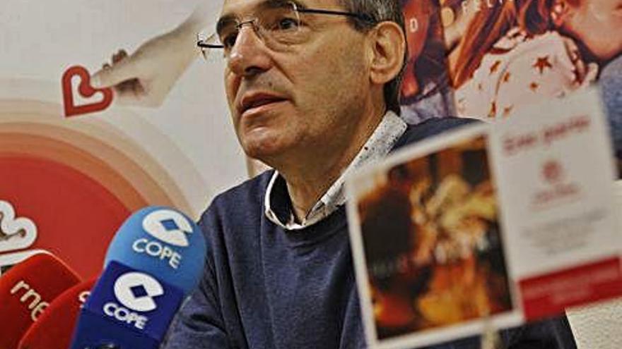 El delegado diocesano de Cáritas Zamora, Antonio Jesús Martín de Lera, durante la rueda de prensa.