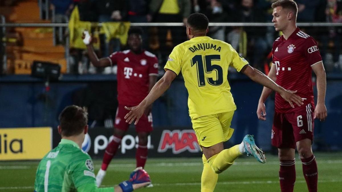 El gol de Arnaut Danjuma pone al Villarreal por delante en su eliminatoria de Champions contra el Bayern.