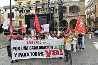 Vídeo | Protesta de los trabajadors del Ayuntamiento de Plasencia