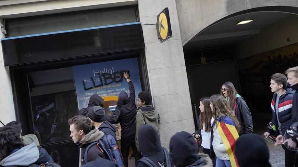 Accions dels piquets en la vaga del 21-F a Girona