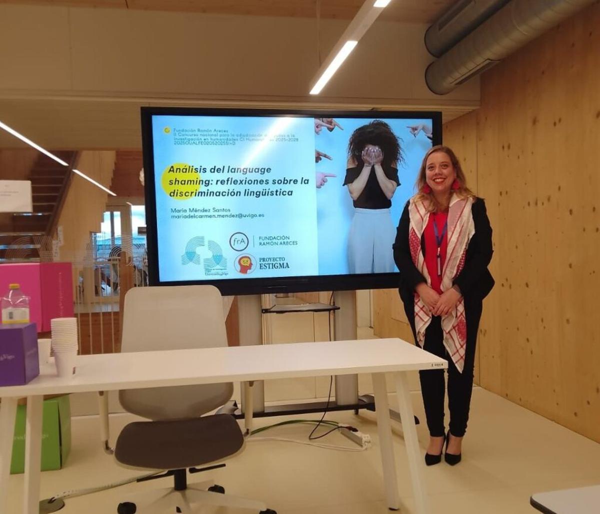 María Méndez, en el edificio Redeiras de la UVigo.