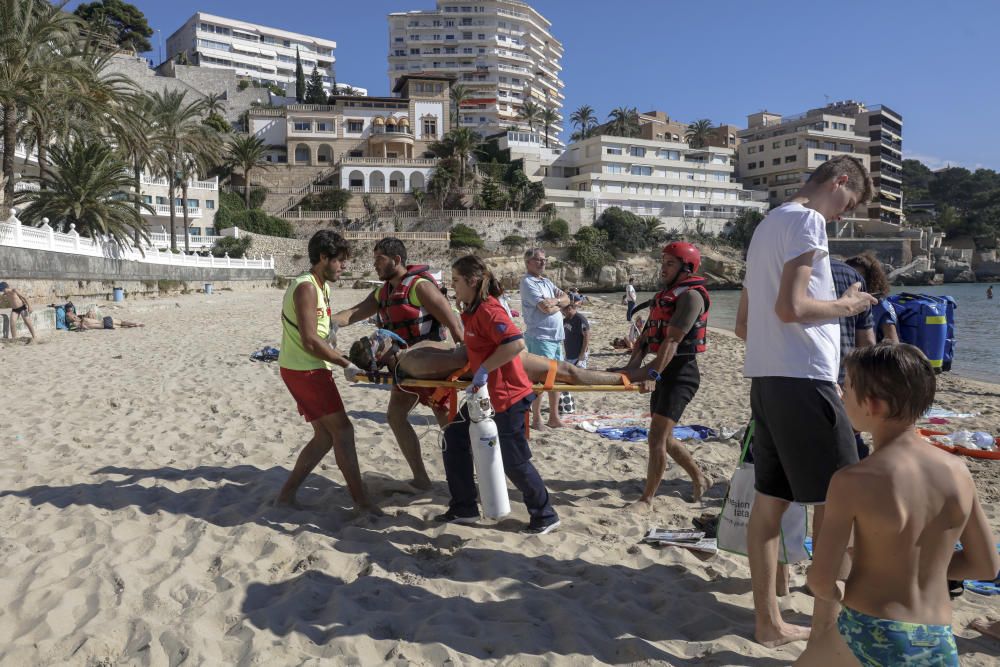 Simulacro de emergencias en Cala Major