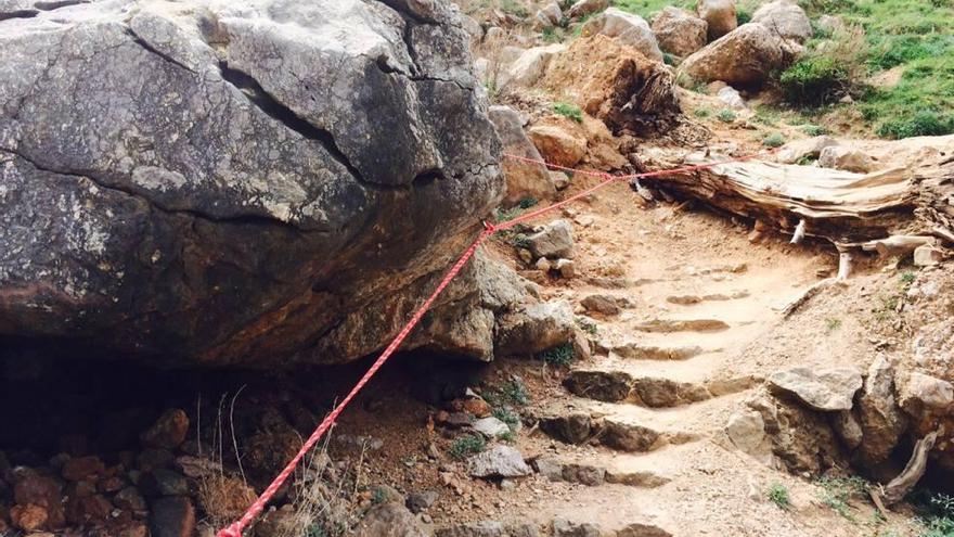 Tramo del camí dels Pintors en Cala Deià donde ayer se produjo este nuevo accidente.