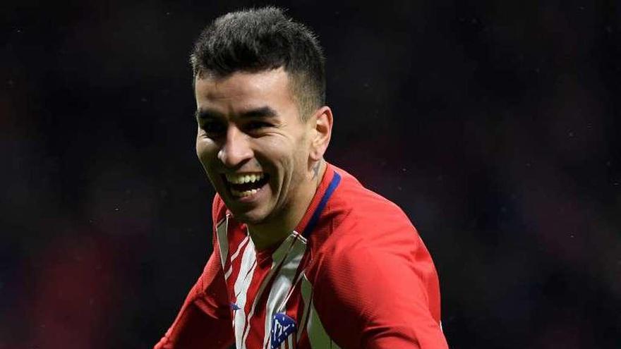 Correa celebra su gol ante el Valencia.