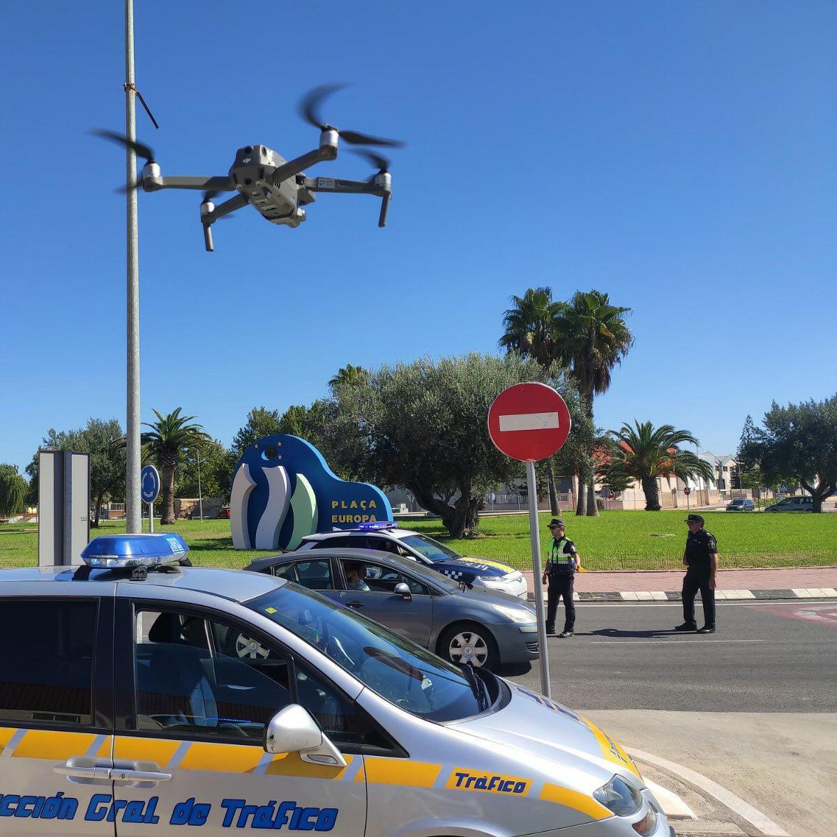 Control policial con dron.