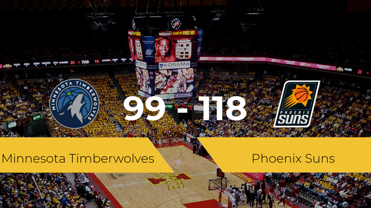 Phoenix Suns logra vencer a Minnesota Timberwolves (99-118)