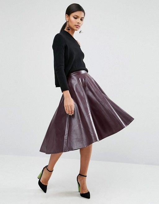 Falda de cuero de ASOS